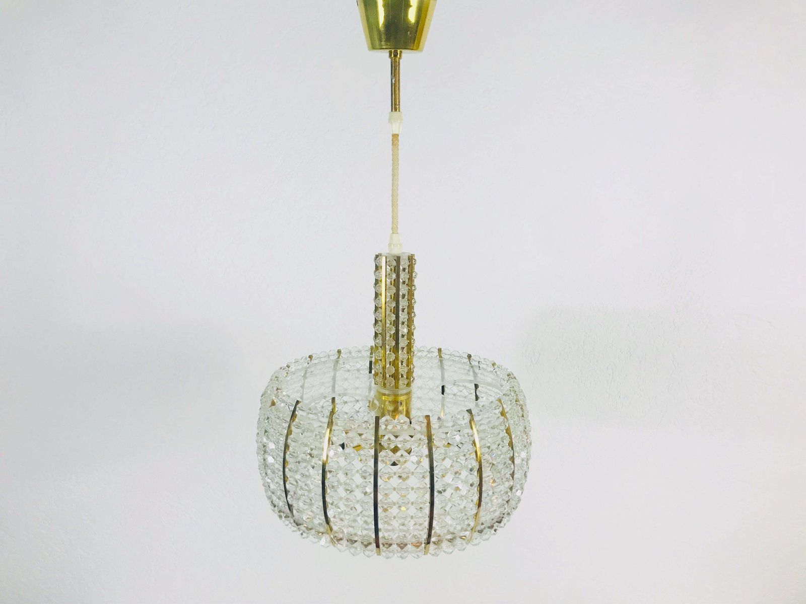 Midcentury Brass Chandelier By Emil Stejnar For Rupert Nikoll 1960s photo vintage