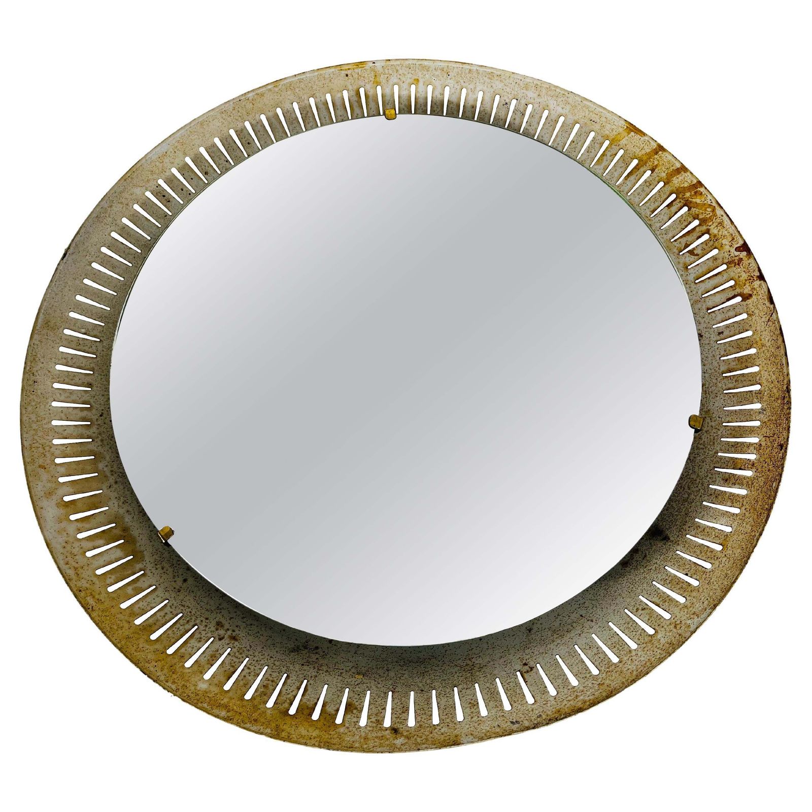 Rare Midcentury Metal Illuminated Mirror By Hillebrand, Germany, 1950s