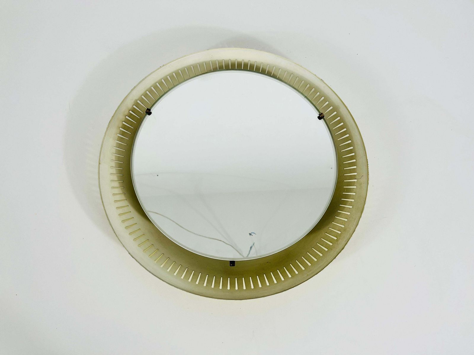 Rare Mid Century Metal Illuminated Mirror By Hillebrand, Germany, 1950s photo furniture