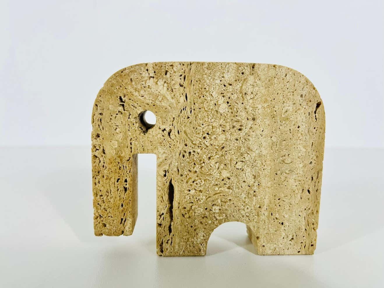 Italian Travertine Sculpture Elephant By Fratelli Mannelli, Italy, 1970s photo 752.0