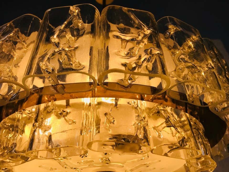 Doria Two Tier Midcentury Crystal Ice Glass Circular Chandelier, 1960s photo 908.0