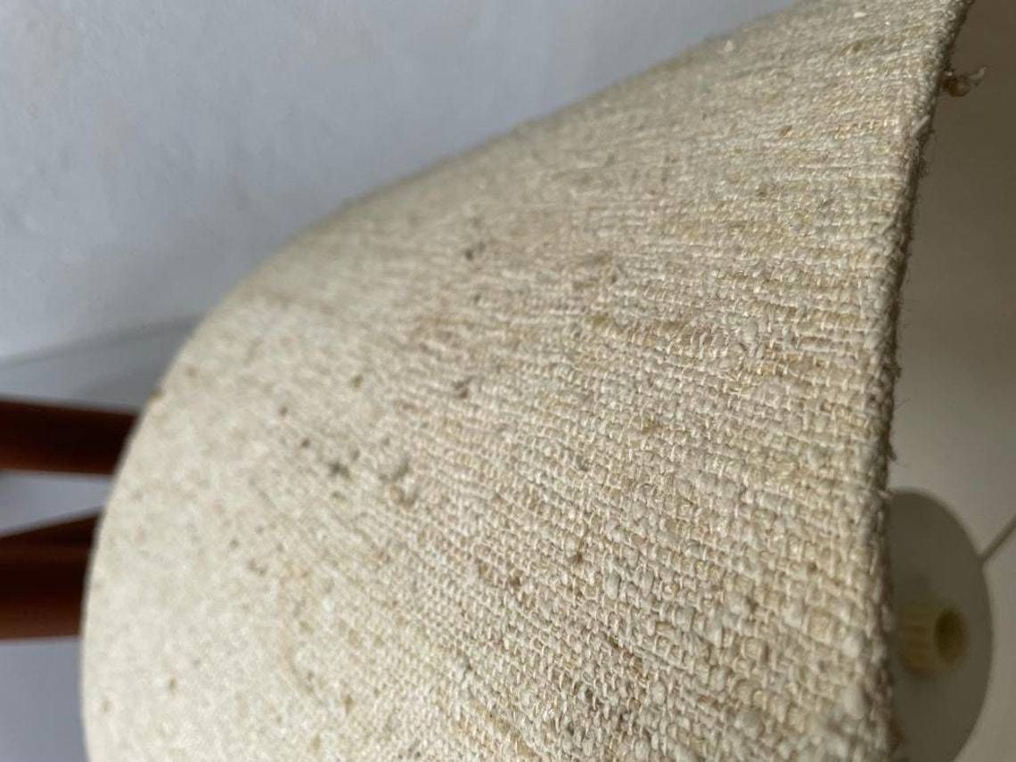 photo for sale Mid Century Modern Swedish Design Fabric Shade And Wood Adjustable Wall Lamp, 1960s, Sweden