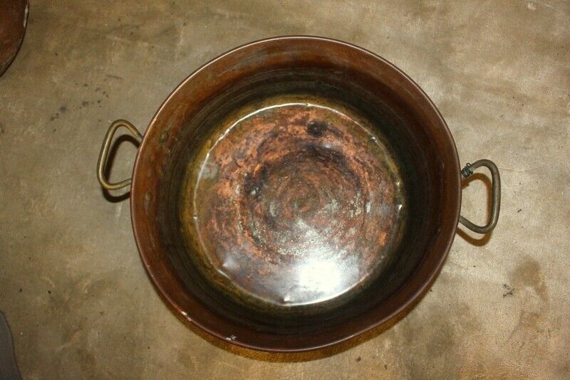French Quality Copper Jam Preserve Pot With Brass Handles photo vinterior