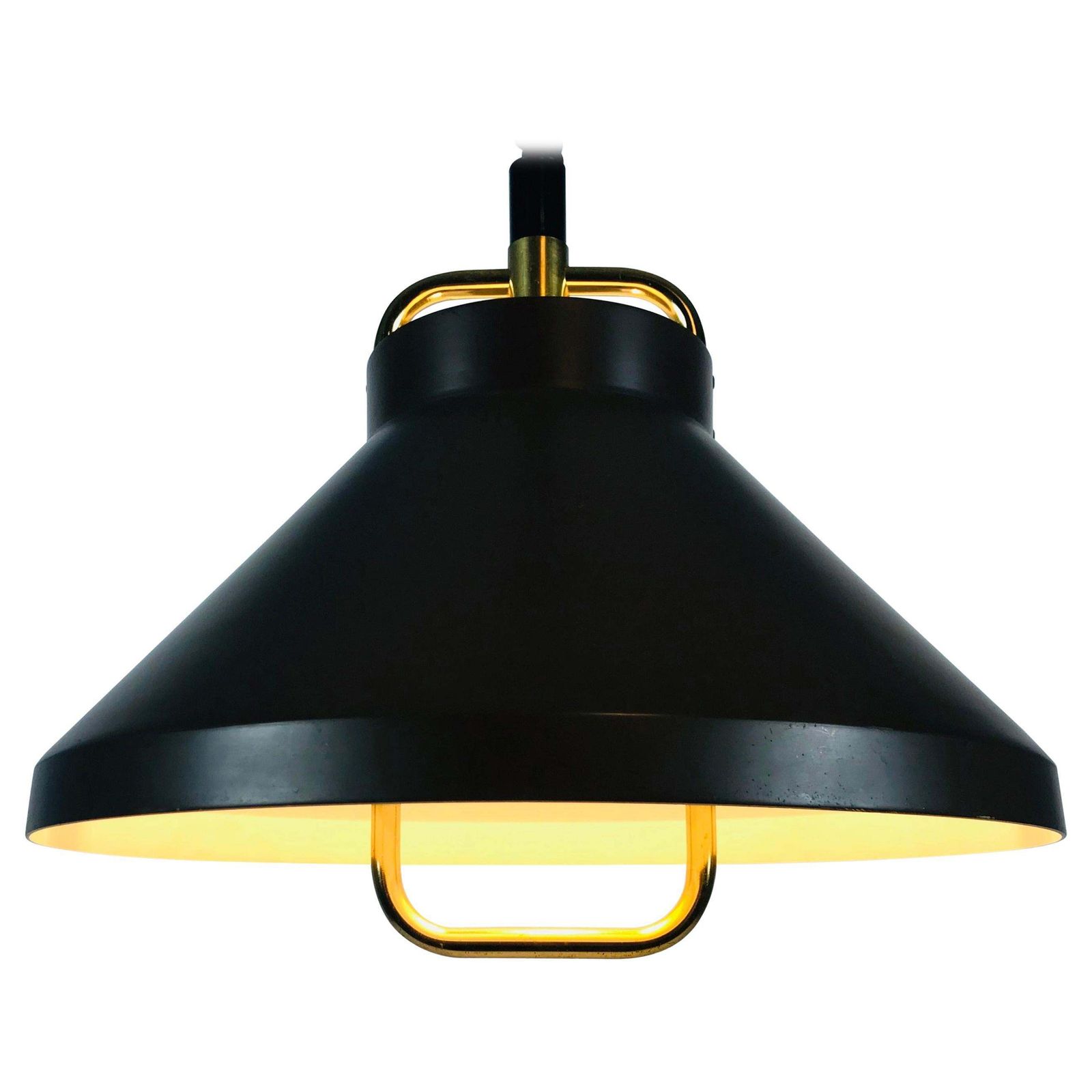 Brown Metal And Brass Pendant Lamp By Jo Hammerborg For Fog And Mørup 1970s