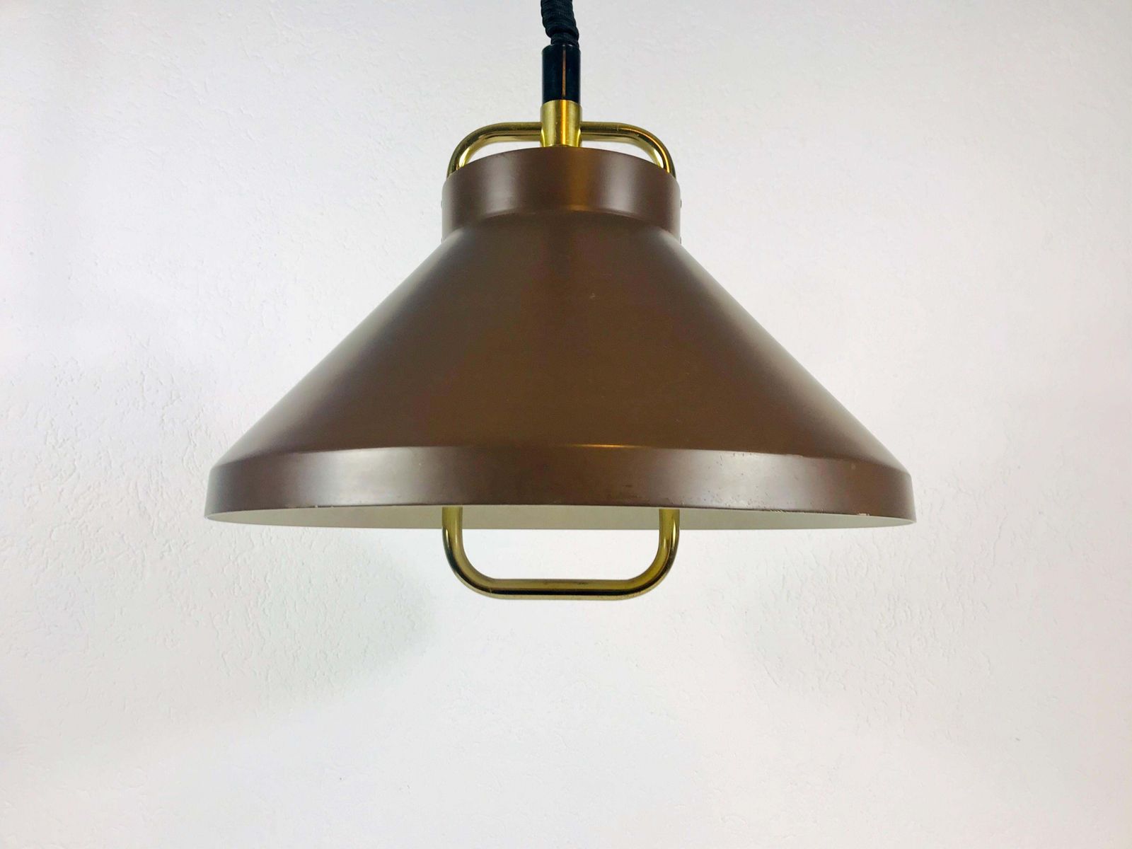 Brown Metal And Brass Pendant Lamp By Jo Hammerborg For Fog And Mørup 1970s photo furniture