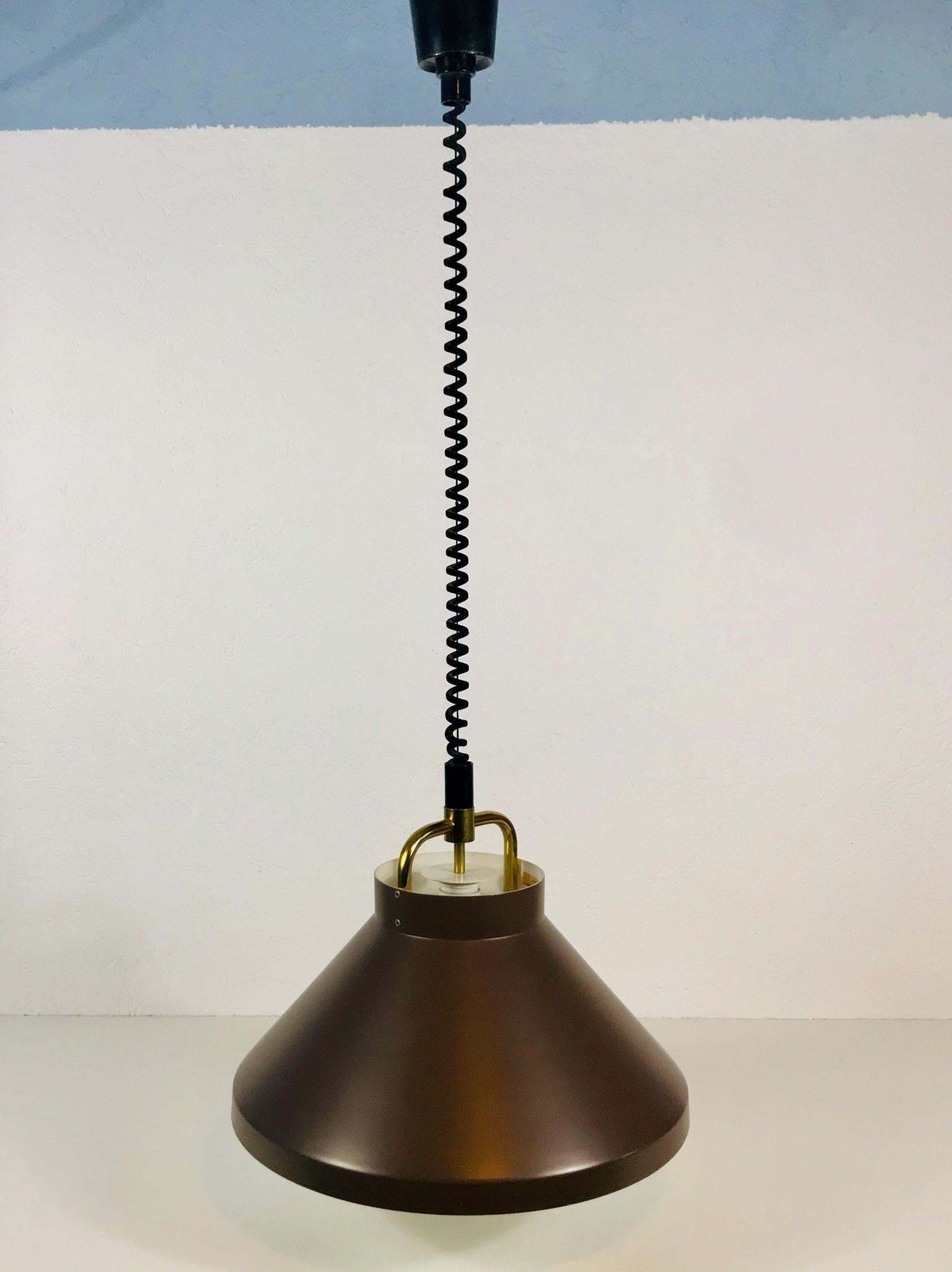 photo furniture Brown Metal And Brass Pendant Lamp By Jo Hammerborg For Fog And Mørup 1970s