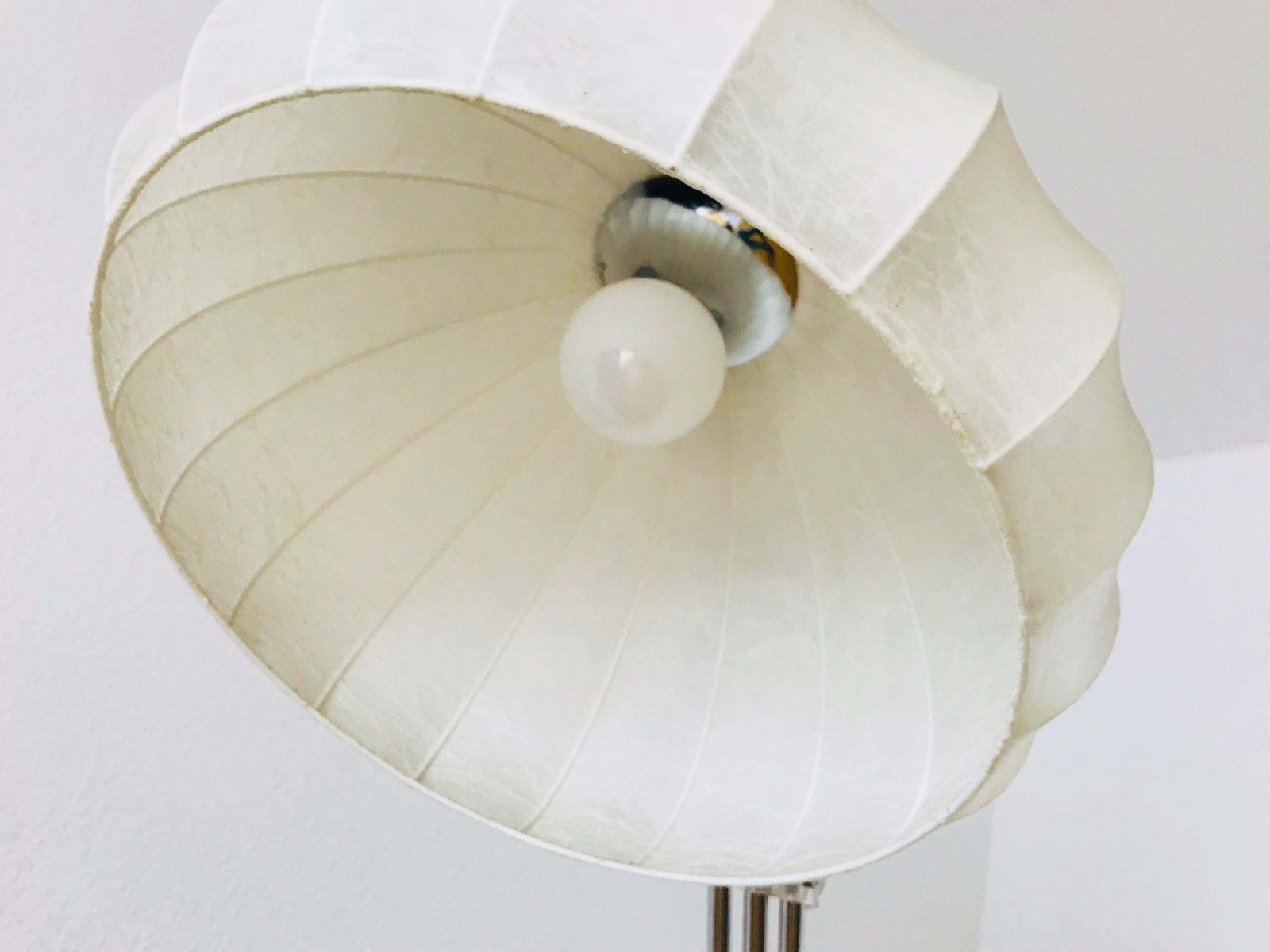 Large And Heavy Marble Base Mid Century Modern Cocoon Floor Lamp 1960s Italy photo Lighting