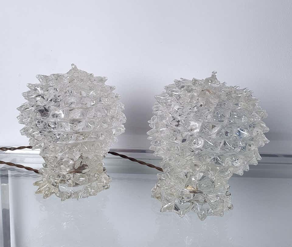 Pair Of Barovier & Toso Rostrato Table Lamps photo for sale