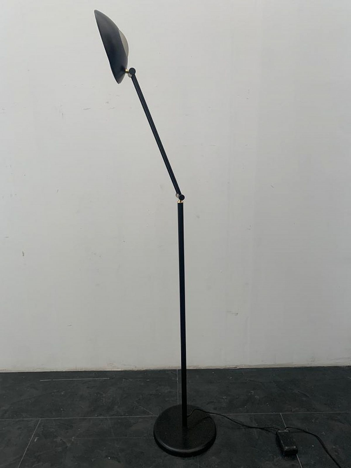 Metal Floor Lamp With Brass Details, 1960s photo for sale