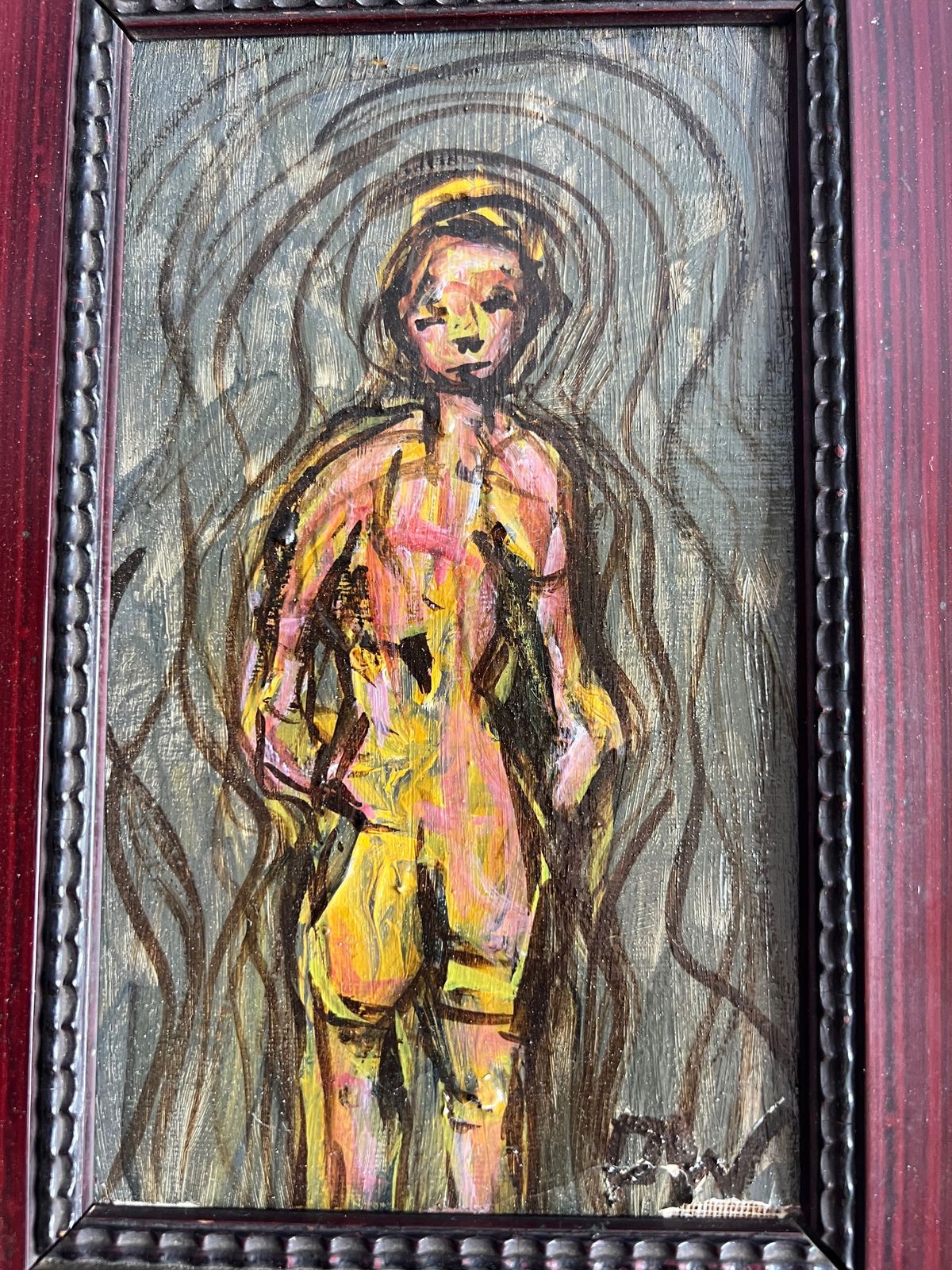 An Early Surrealist Oil On Canvas Depicting A Figure, Initialed P.W photo furniture