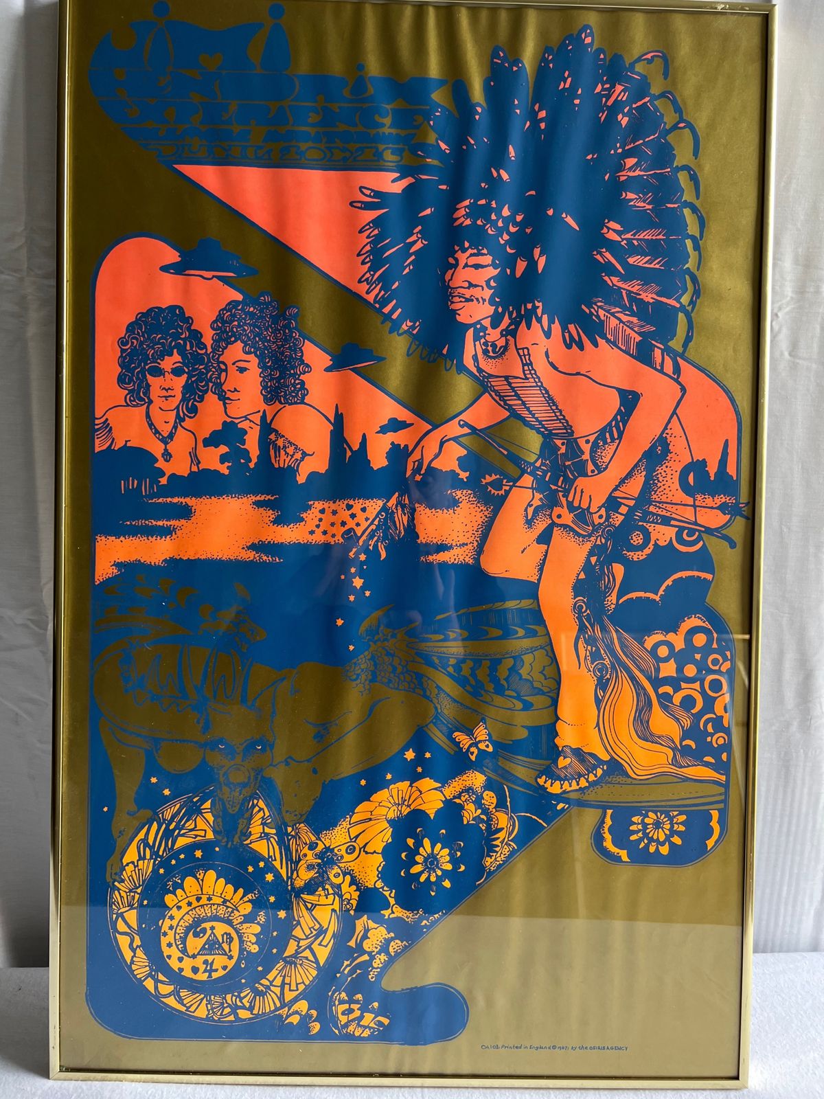 Jimi Hendrix Hapshash Osiris 1967 Fillmore Concert Silkscreened Orignal Rare Music Poster