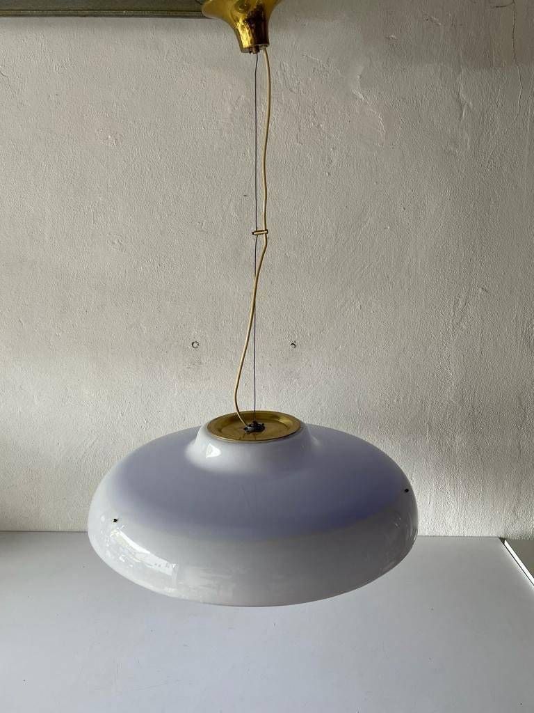 photo for sale Italian Ufo Design Blue & White Plexiglass Xxl Pendant Lamp, 1970s, Italy
