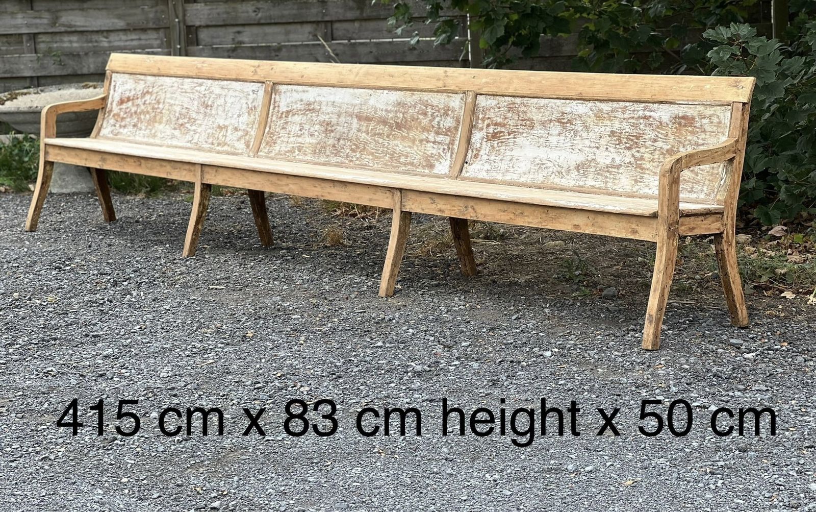Furniture Very Long French Dining Bench, 1800s photo