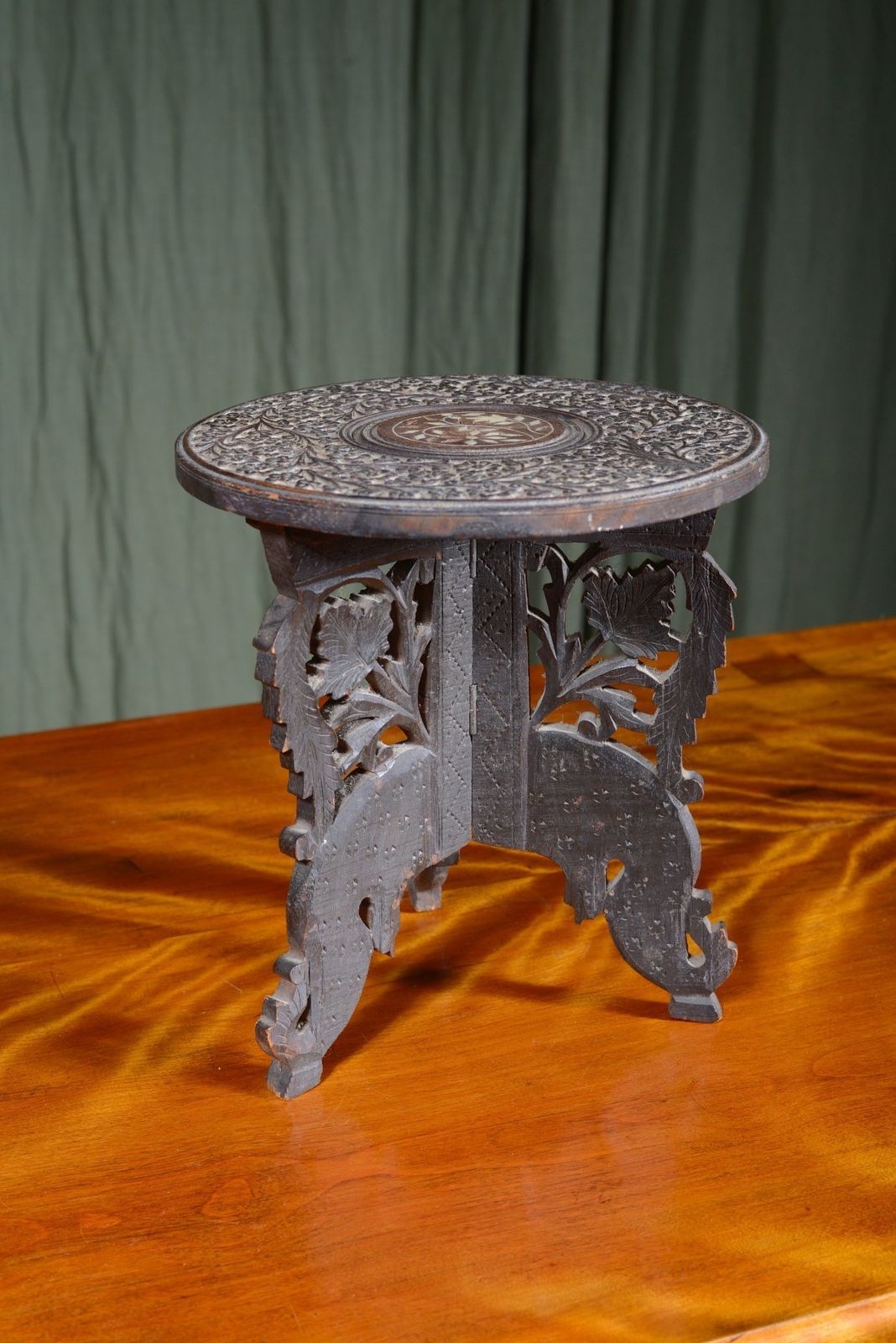 A Miniature Indian Hoshiapur Bone Inlaid Table   C.1920 photo furniture