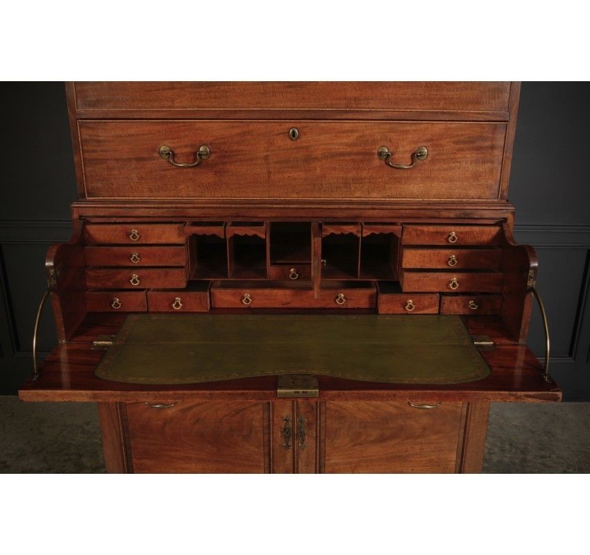 18th Century Tall Mahogany Architects Secretaire Chest photo Furniture