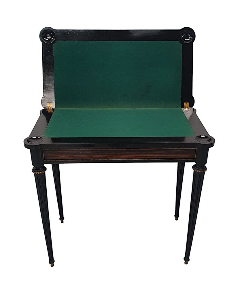 A Very Fine And Unusual 19th Century Coromandel Turn Over Leaf Card Table photo vinterior