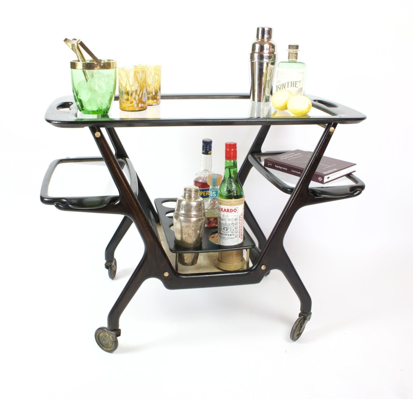 Rare 1950s Italian Bar Cart By Cesare Lacca