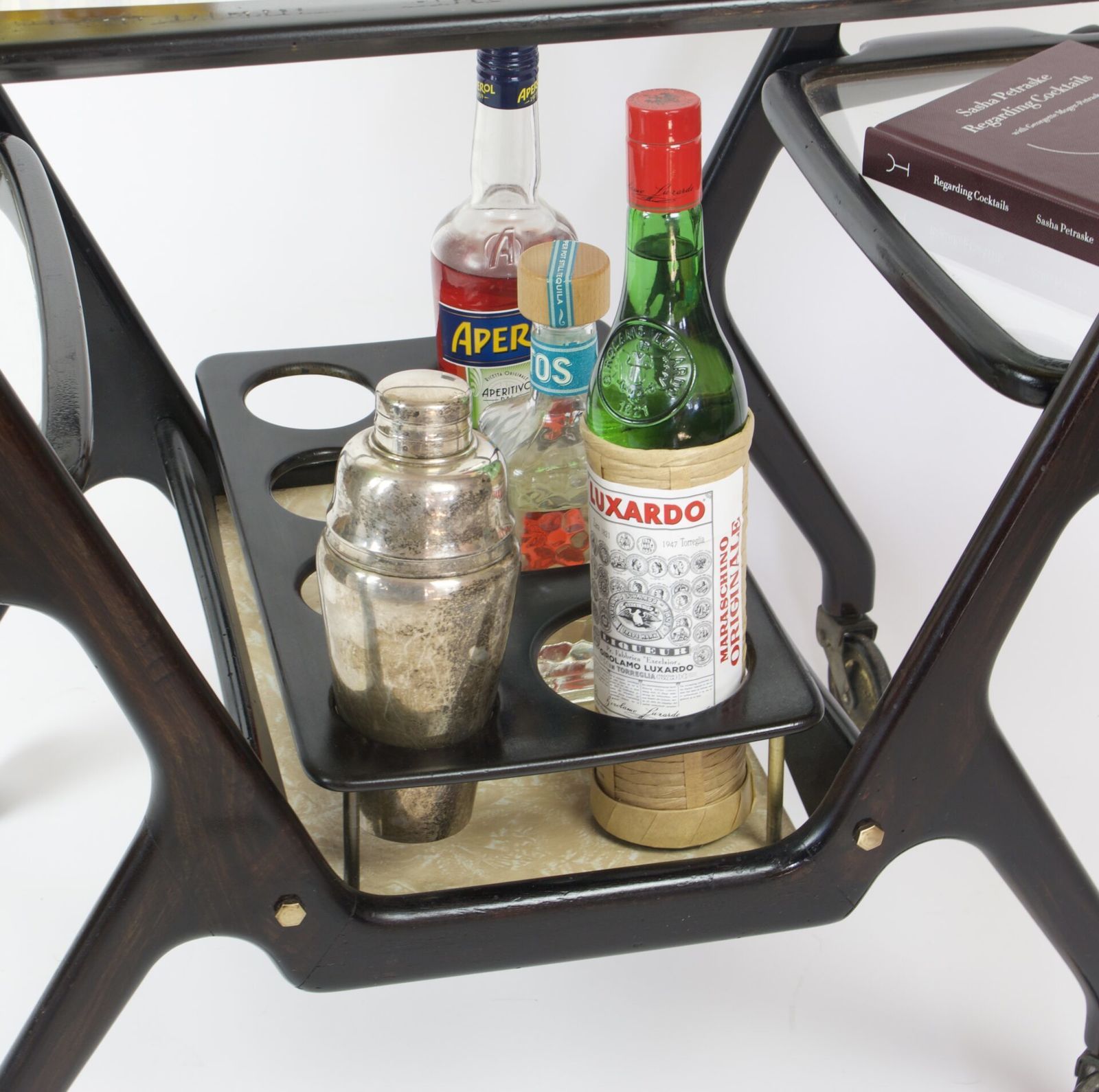 Rare 1950s Italian Bar Cart By Cesare Lacca photo Furniture