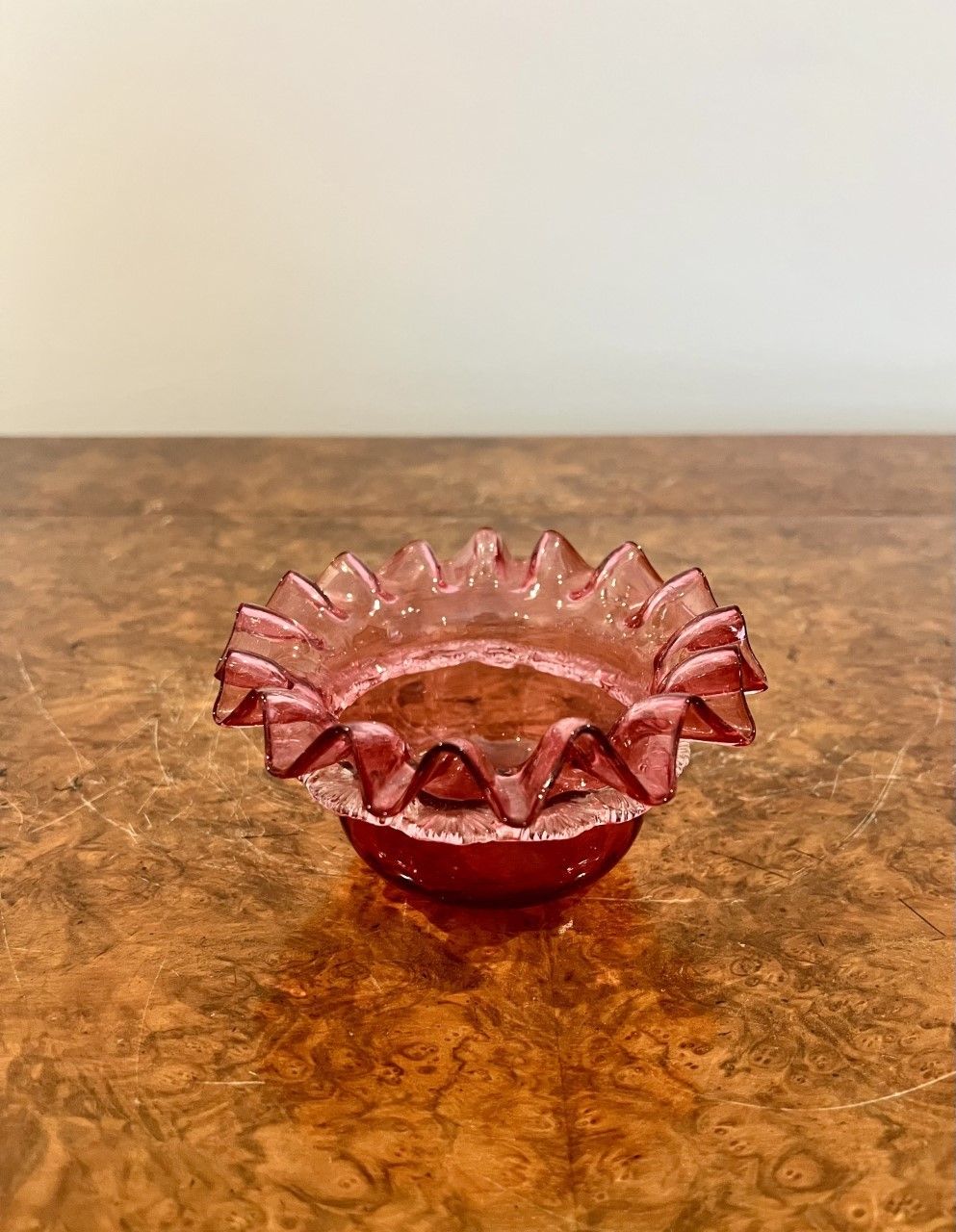 Small Victorian Quality Cranberry Glass Bowl photo furniture
