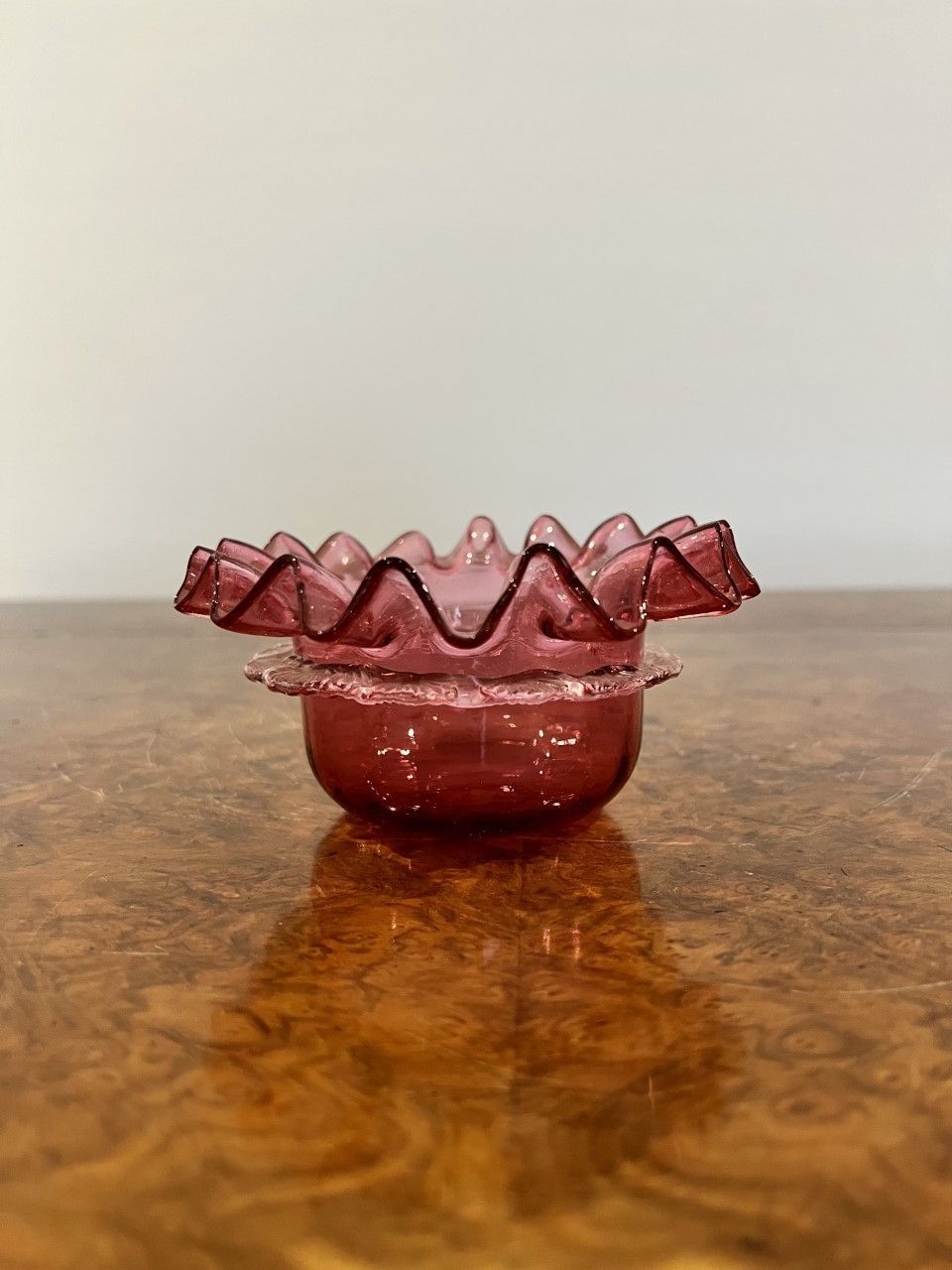 Small Victorian Quality Cranberry Glass Bowl photo Home Decor