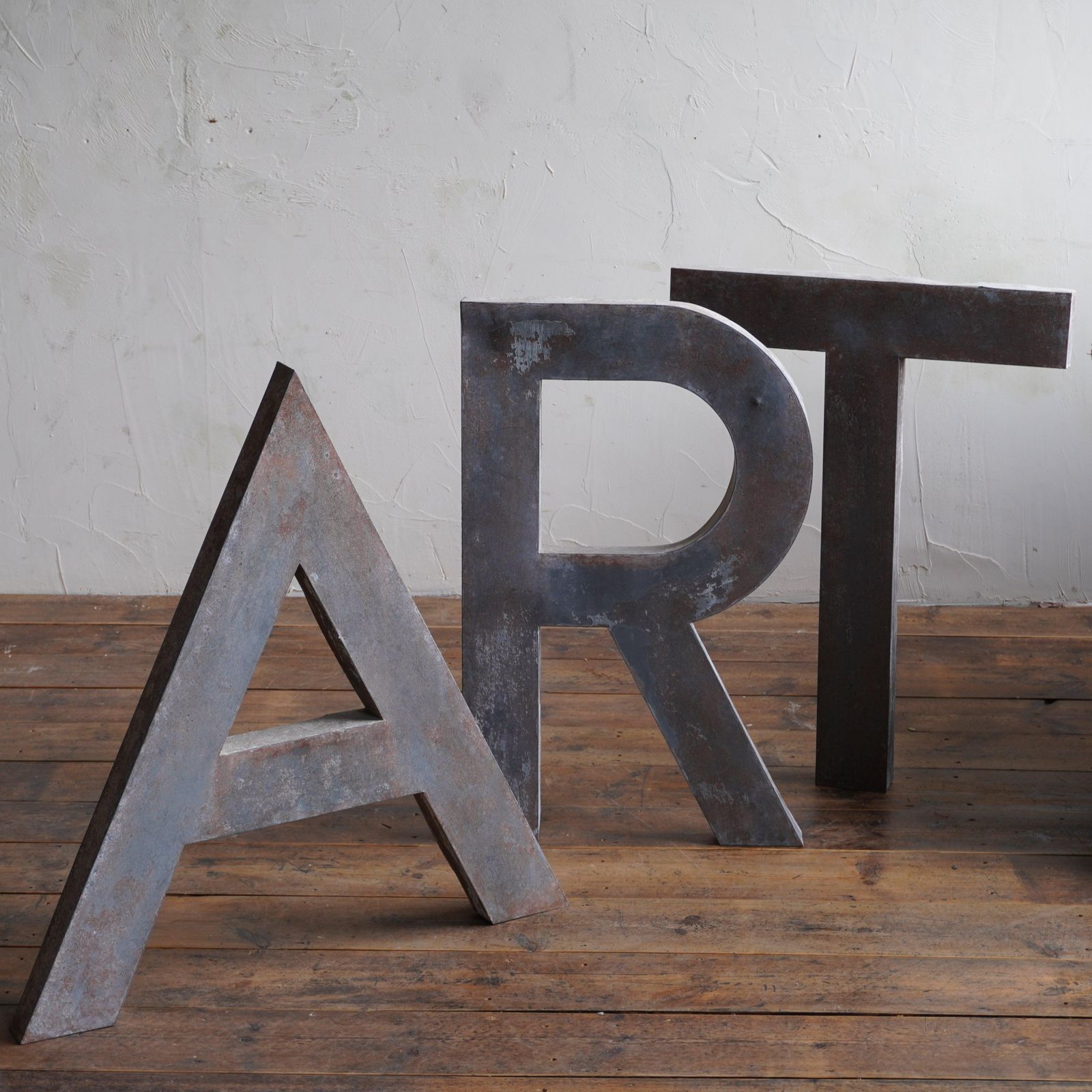 photo furniture Distressed Metal Letters, Art, Mid 20th Century
