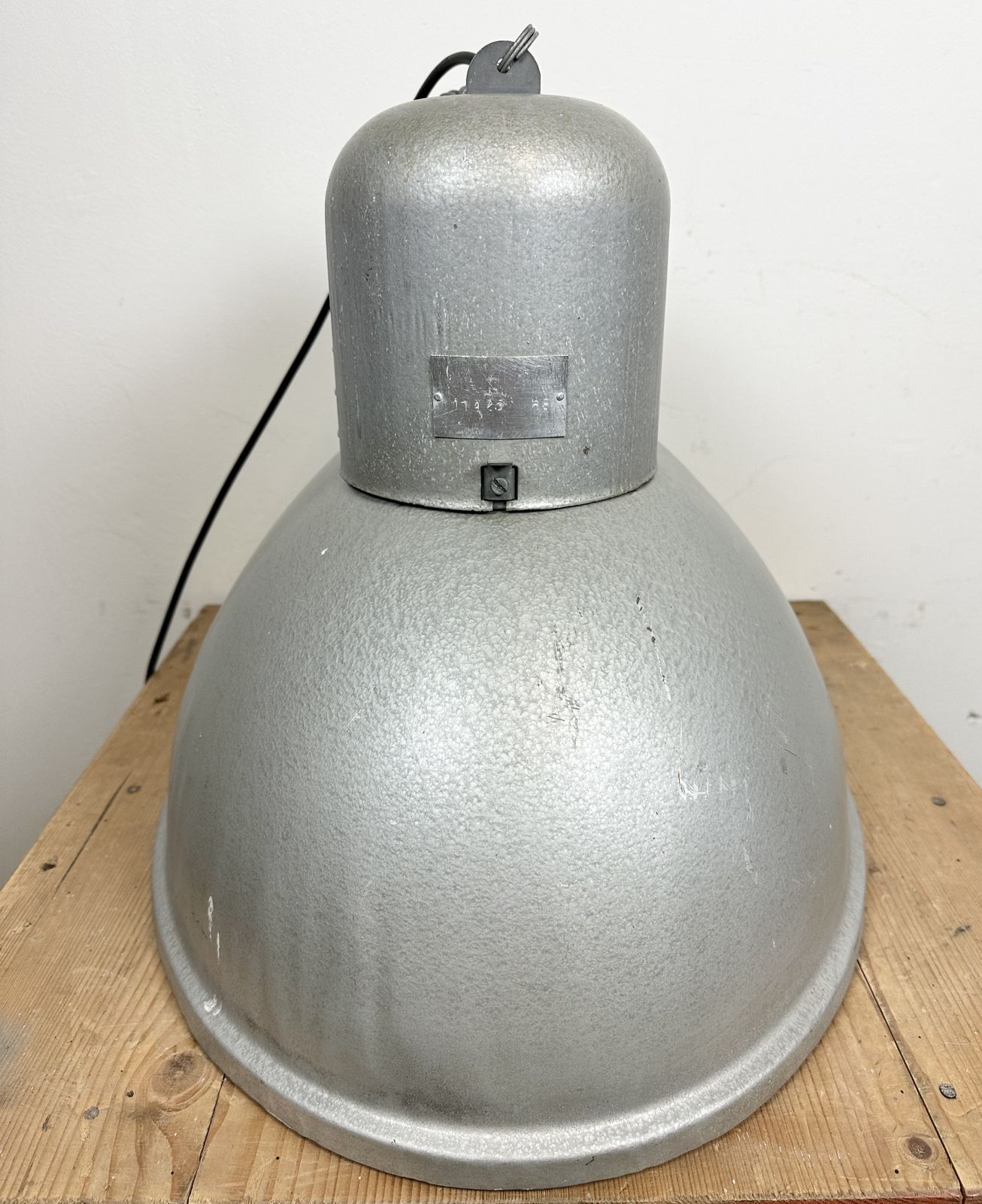 Lighting Large Oval Industrial Polish Factory Pendant Lamp From Predom Mesko, 1960s, 6x photo