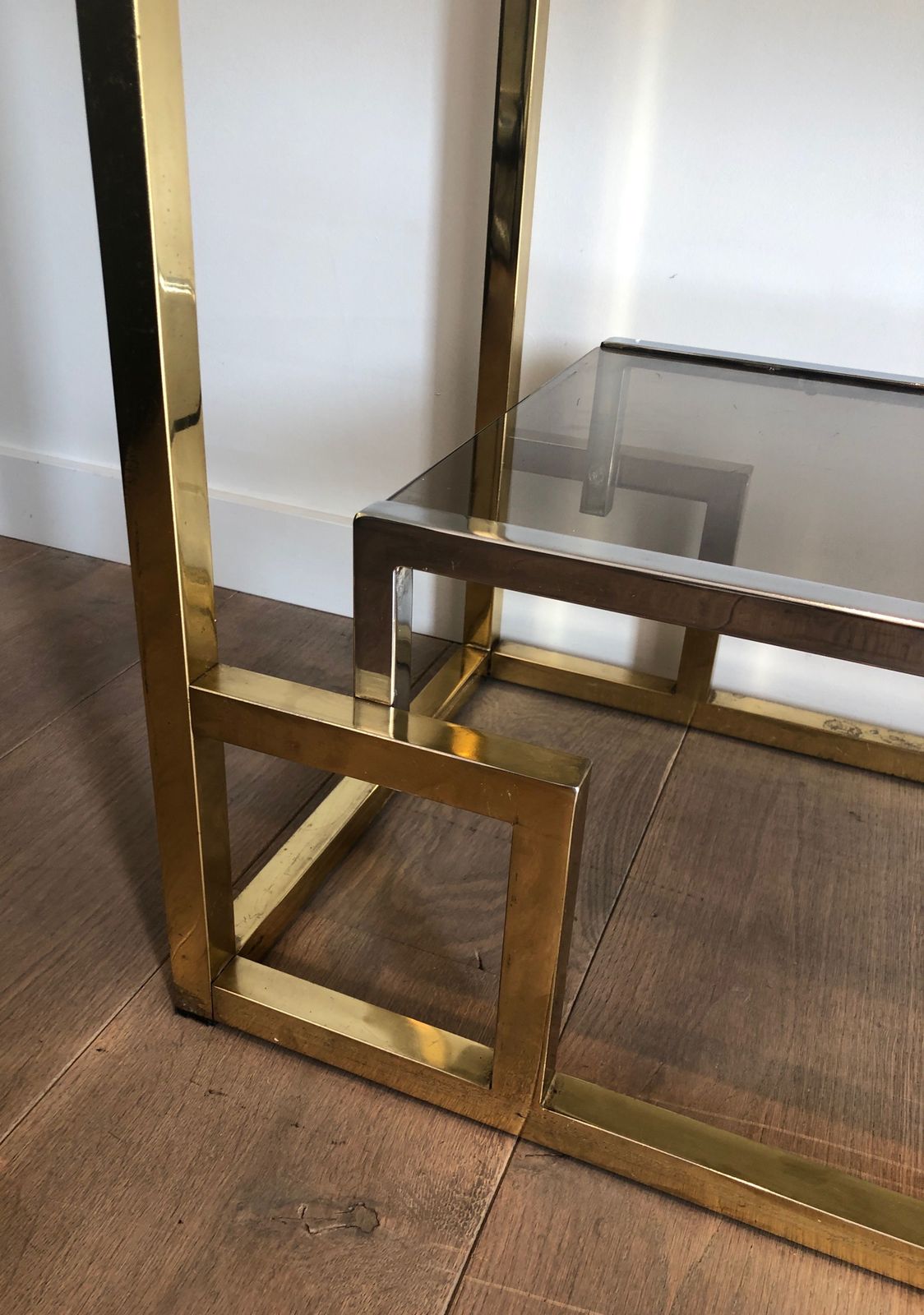 Shelf In Chrome And Golden Chrome In The Taste Of Willy Rizzo photo vinterior
