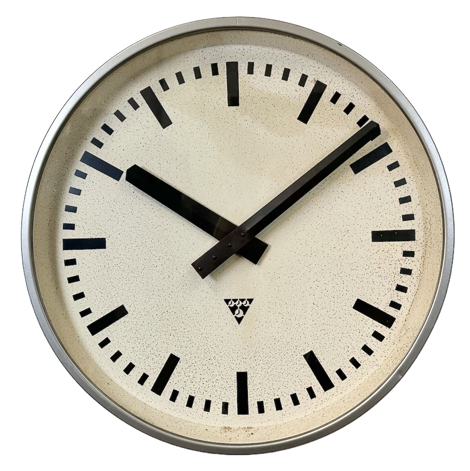 Large Grey Industrial Wall Clock From Pragotron, 1960s