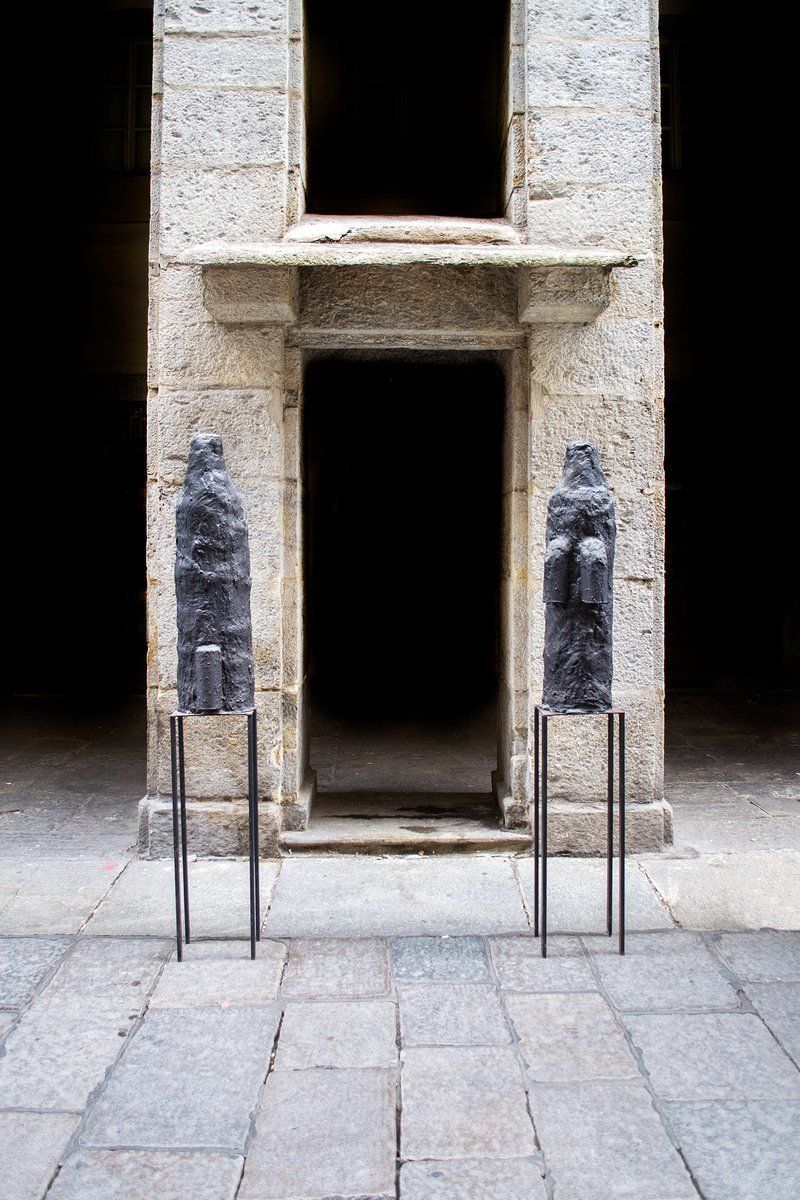 Sergio Ragalzi, Atomic Shadows Sculptures, 1985, In Ijzer En Steen, Set Van 2