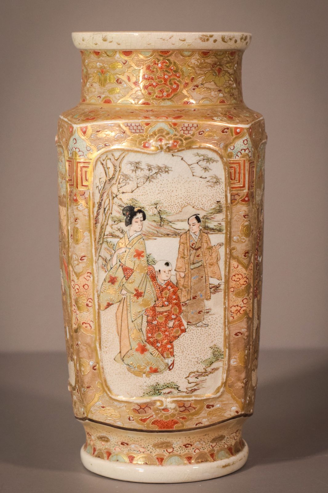 Satsuma Vaas, Gesigneerd, Jaren 1900, Keramiek