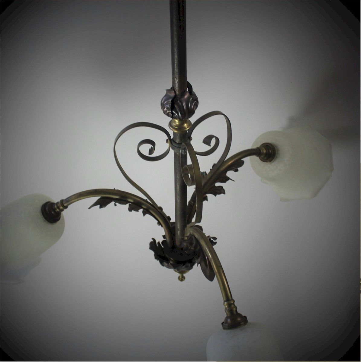 Three Branch Arts And Crafts Ceiling Light photo furniture