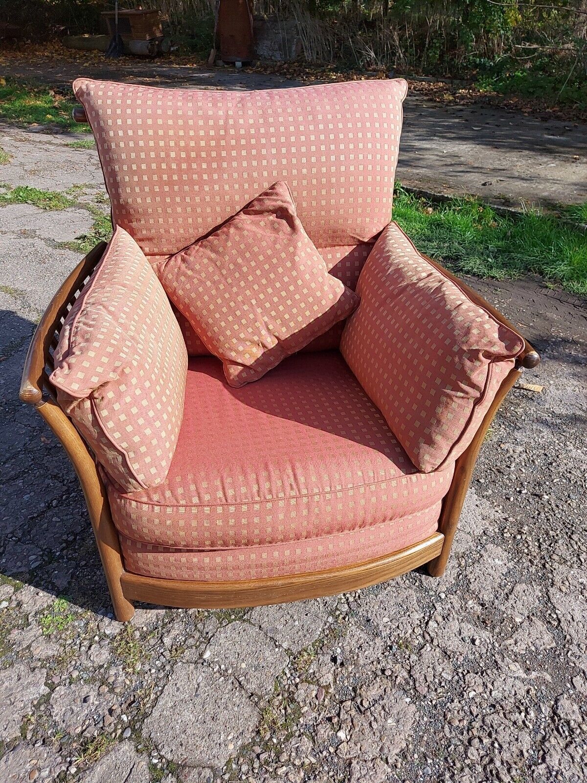 Ercol Renaissance High Spindle Back Armchair 2002 Medium Wood Tone photo buy