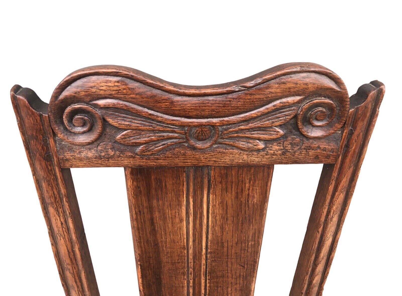 Handsome Antique Carved Oak Hall Chair photo 129.0