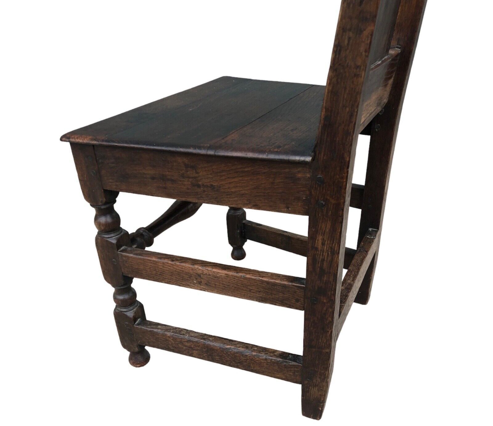 Handsome Antique Carved Oak Hall Chair photo vintage