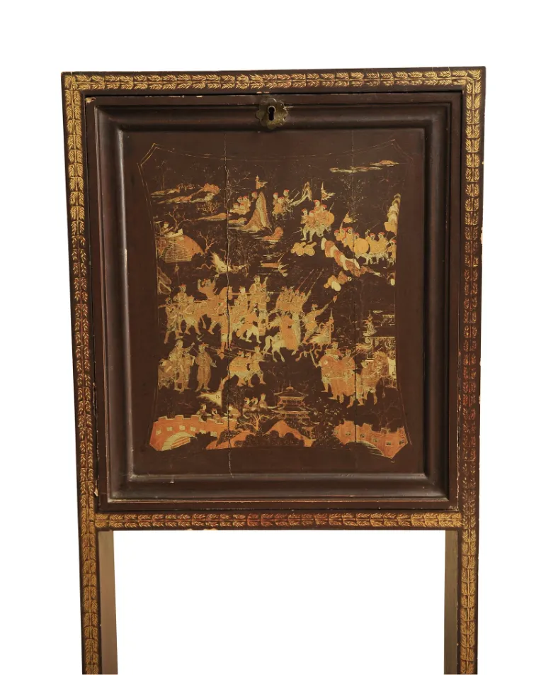 A Beautiful And Rare Napoleon III 19th Century, Chinese Lacquer And Gilt Writing Desk On Lion Paw Feet Ol photo 3500.0