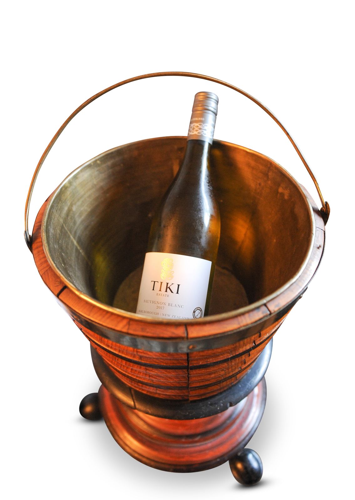 Regency Mahogany Champagne Cooler, With Internal Removable Brass Bucket To Contain The Ice, On Ball Feet Supports With Ebonised Bands Ol photo furniture