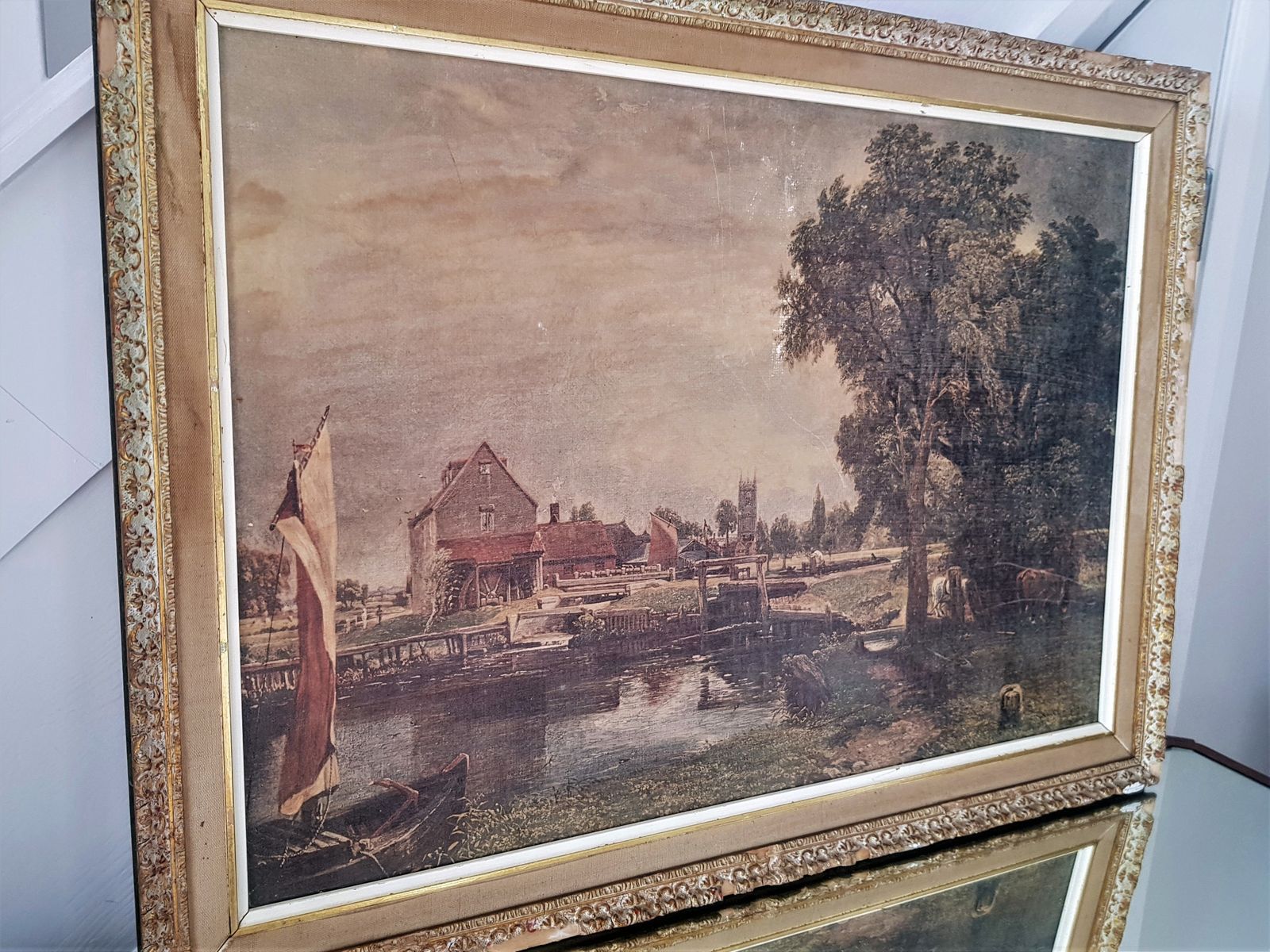 Very Large, Limited Edition Print Of J. Constable's Dedham Lock And Mill photo 95.0