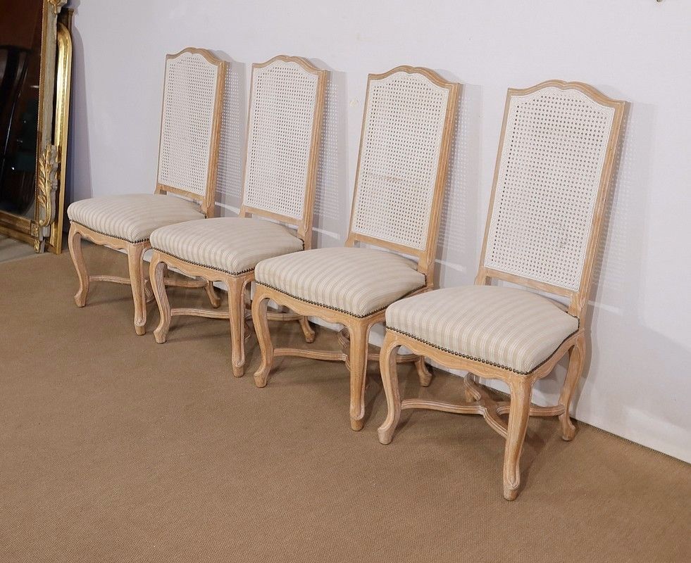 Set Of 4 Beech Chairs, Louis XV Regency Style, 20th Century photo Furniture