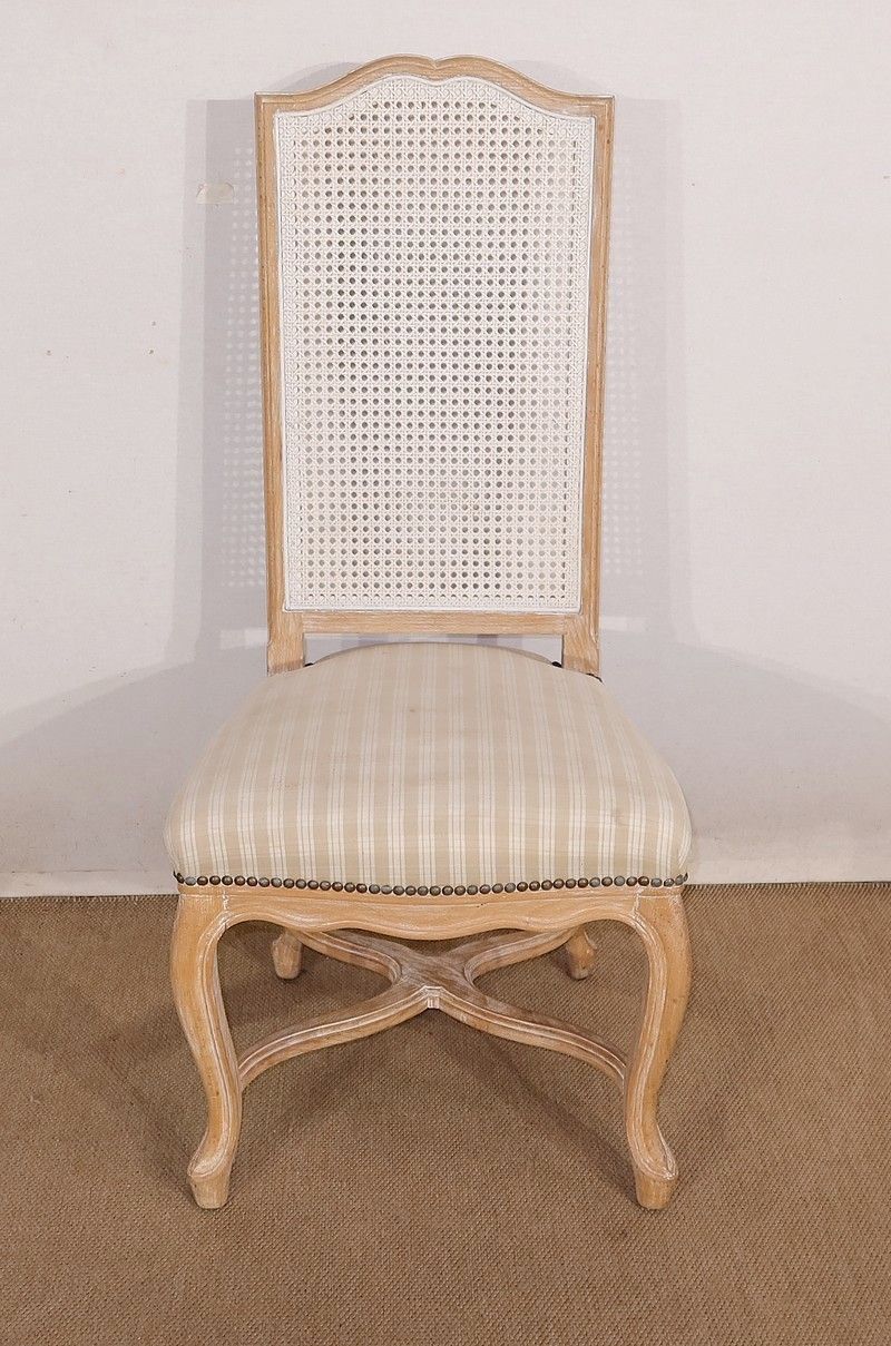 Furniture Set Of 4 Beech Chairs, Louis XV Regency Style, 20th Century photo