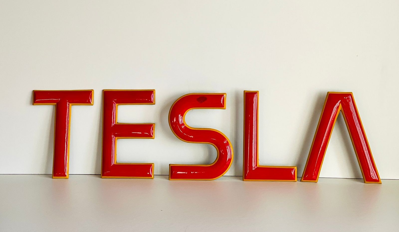 1294.0 Industrial Letter Sign From Tesla, Set Of 5 photo