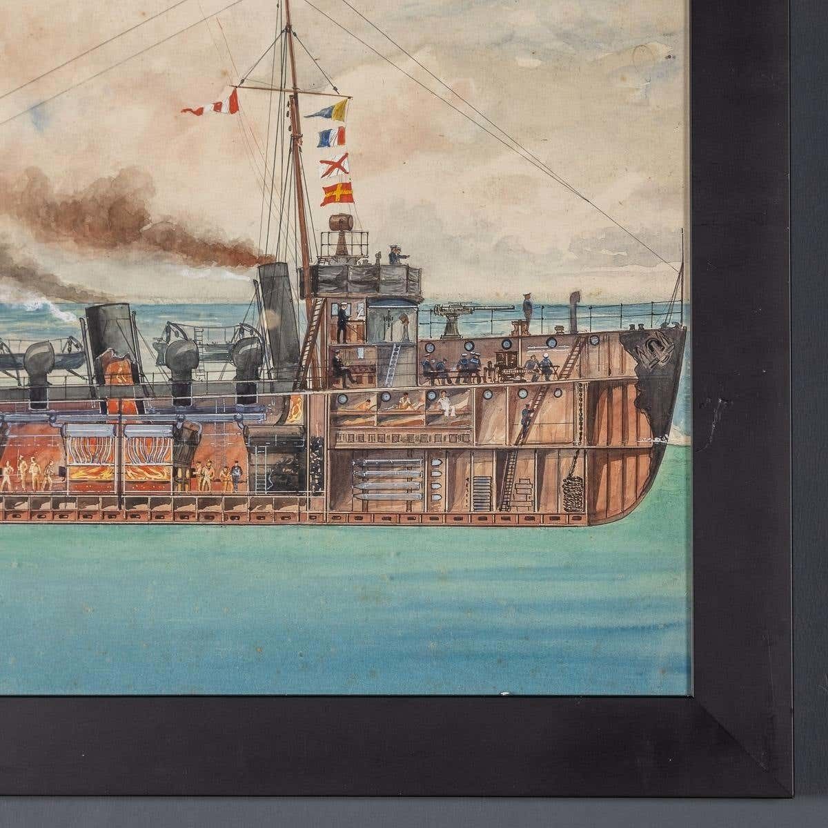 Pair Of Warship Paintings By Charles De Lacy, British 1856 1929 photo 3395.0