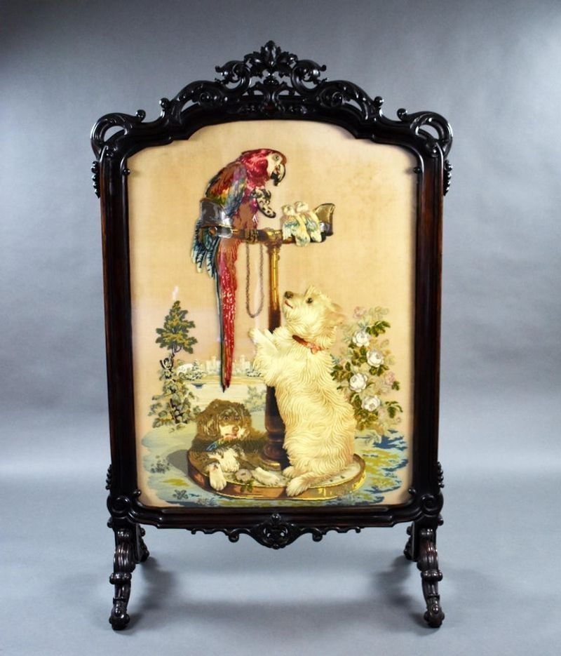 Large Victorian Screen, 1800s, Rosewood photo furniture