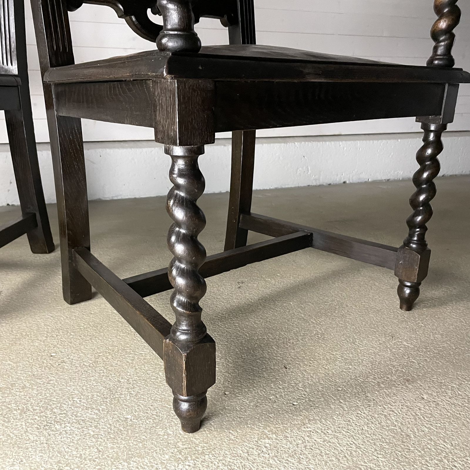 Pair Of Large Antique Victorian Carved Oak Chairs photo vintage