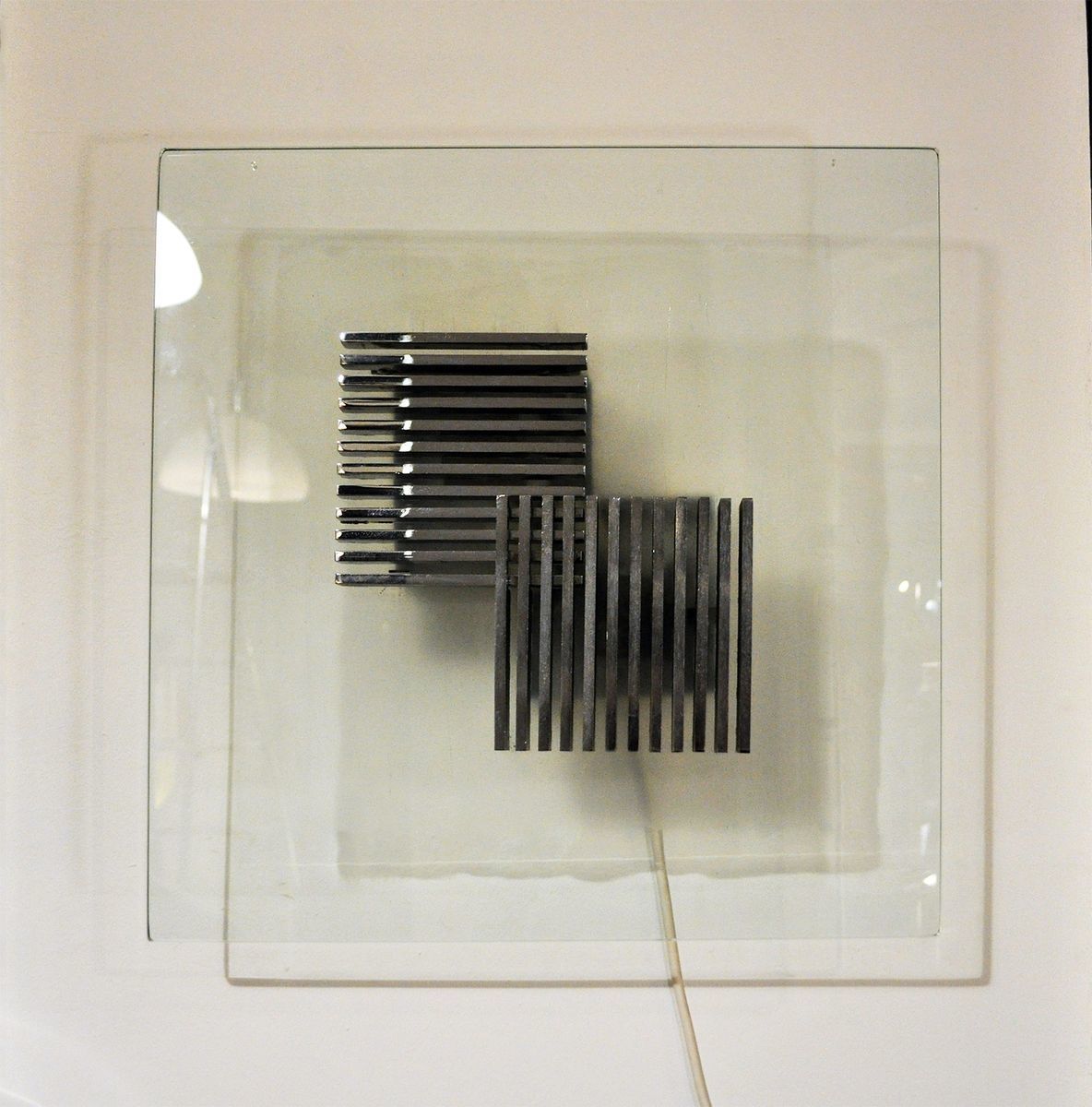 Metal And Glass Wall Lamp From Esperia, 1970s