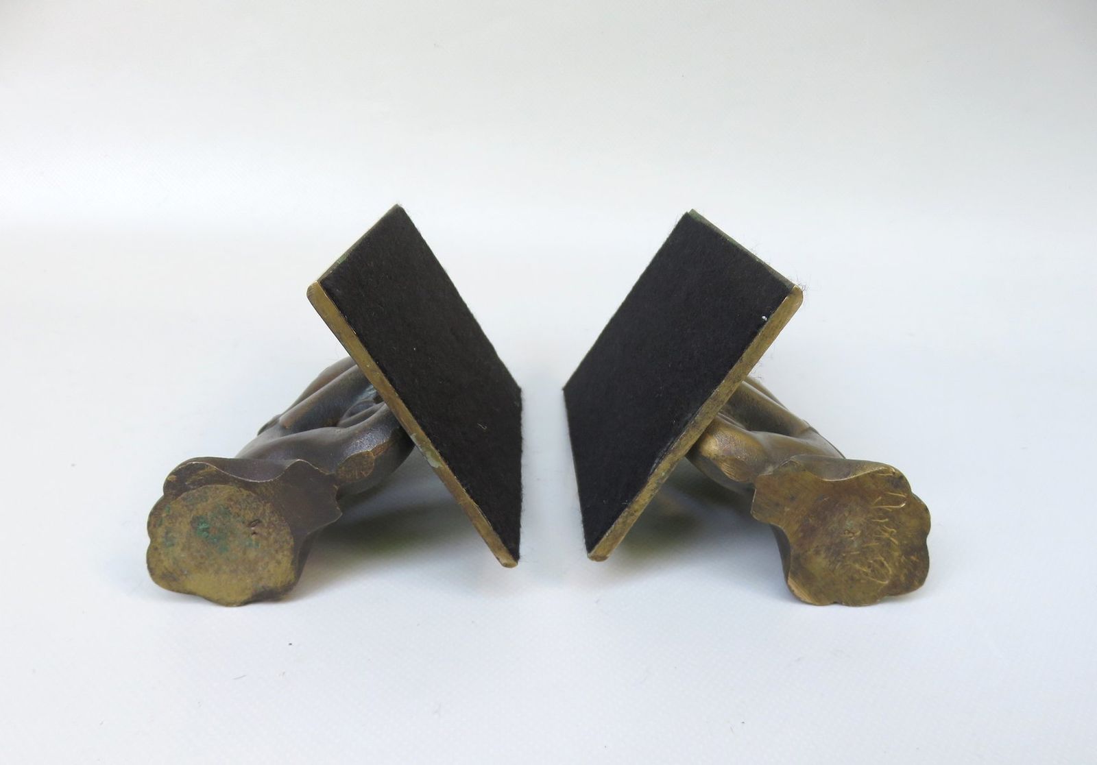 photo vintage Sea Horse Bookends In Bronze, 1950s, Set Of 2