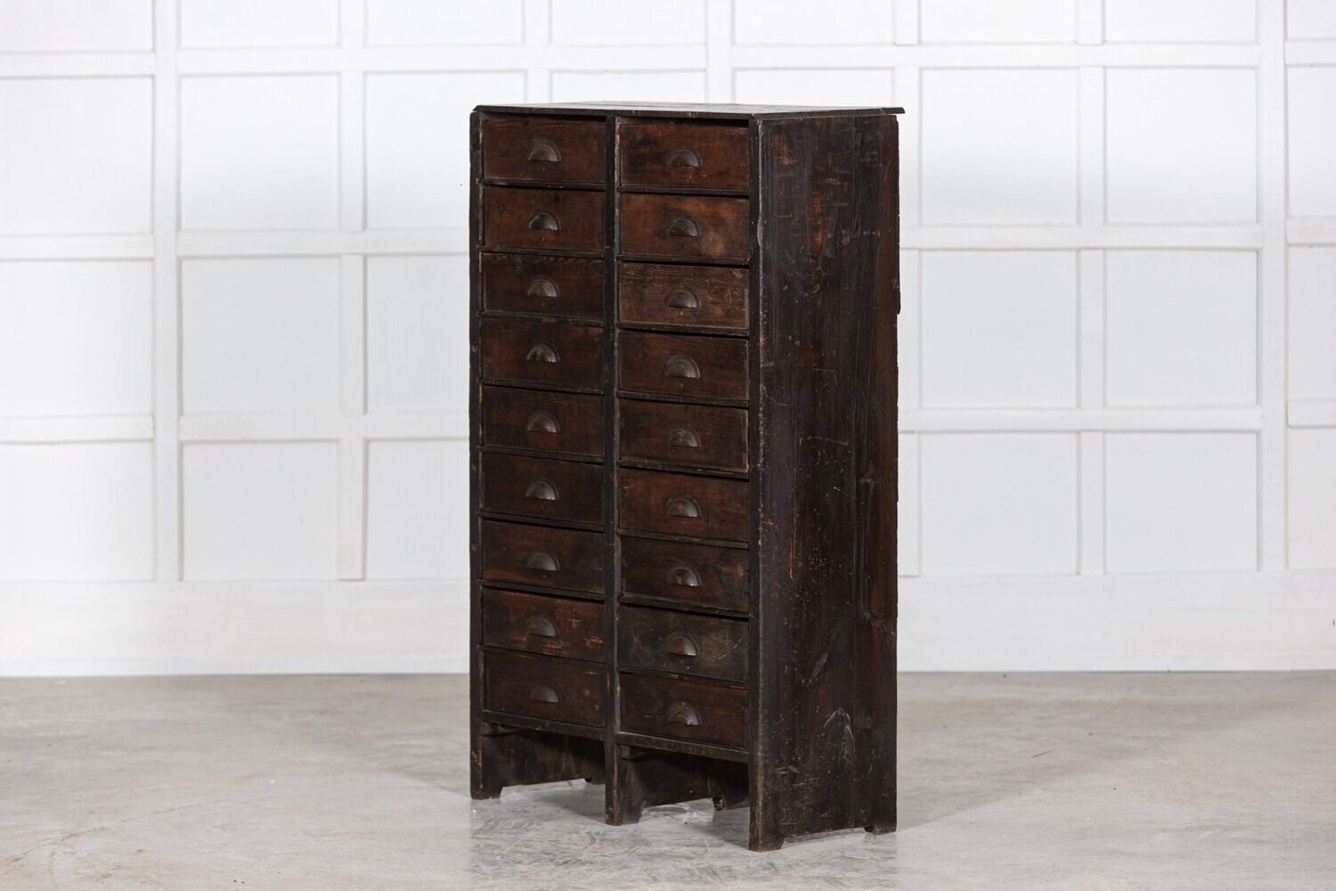 19thc English Scratch Built Pine Bank Drawers photo furniture