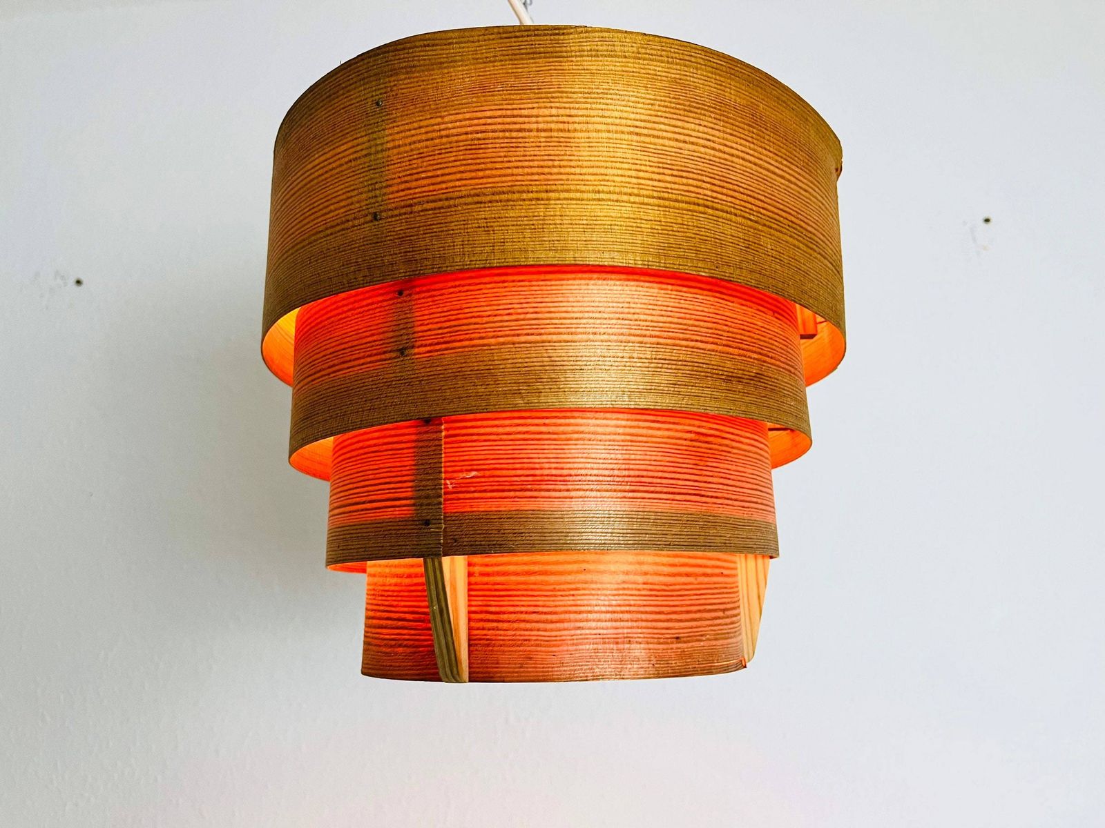 Midcentury Wooden Pendant Lamp By Hans Agne Jakobsson, Sweden, 1960s photo buy