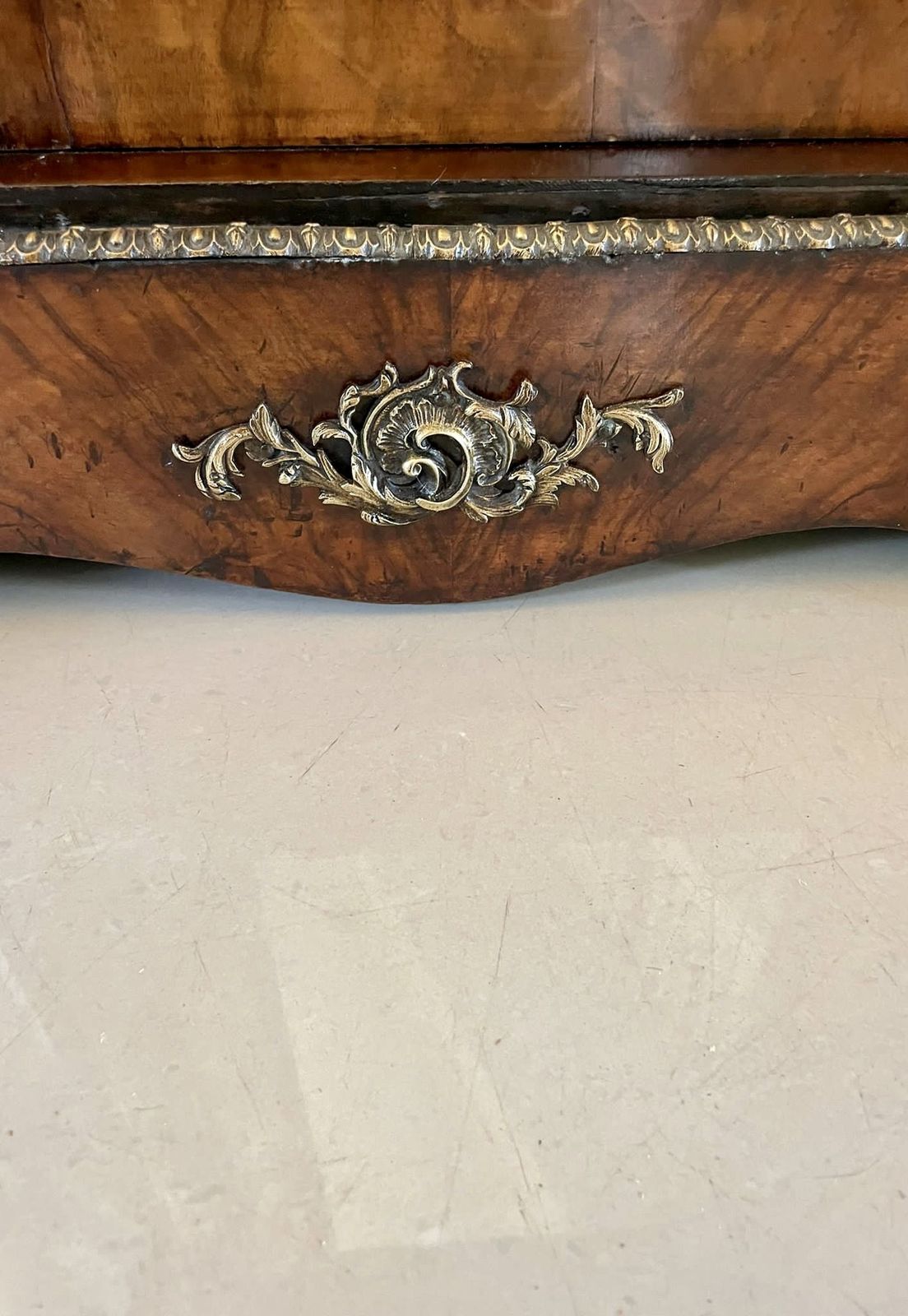 Outstanding Quality Large Antique  19th Century Inlaid Floral Marquetry Burr Walnut Ormolu Mounted Credenza photo 11850.0