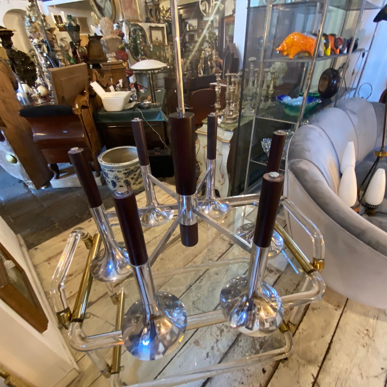1438.0 1970s Reggiani Style Space Age Italian Chandelier photo
