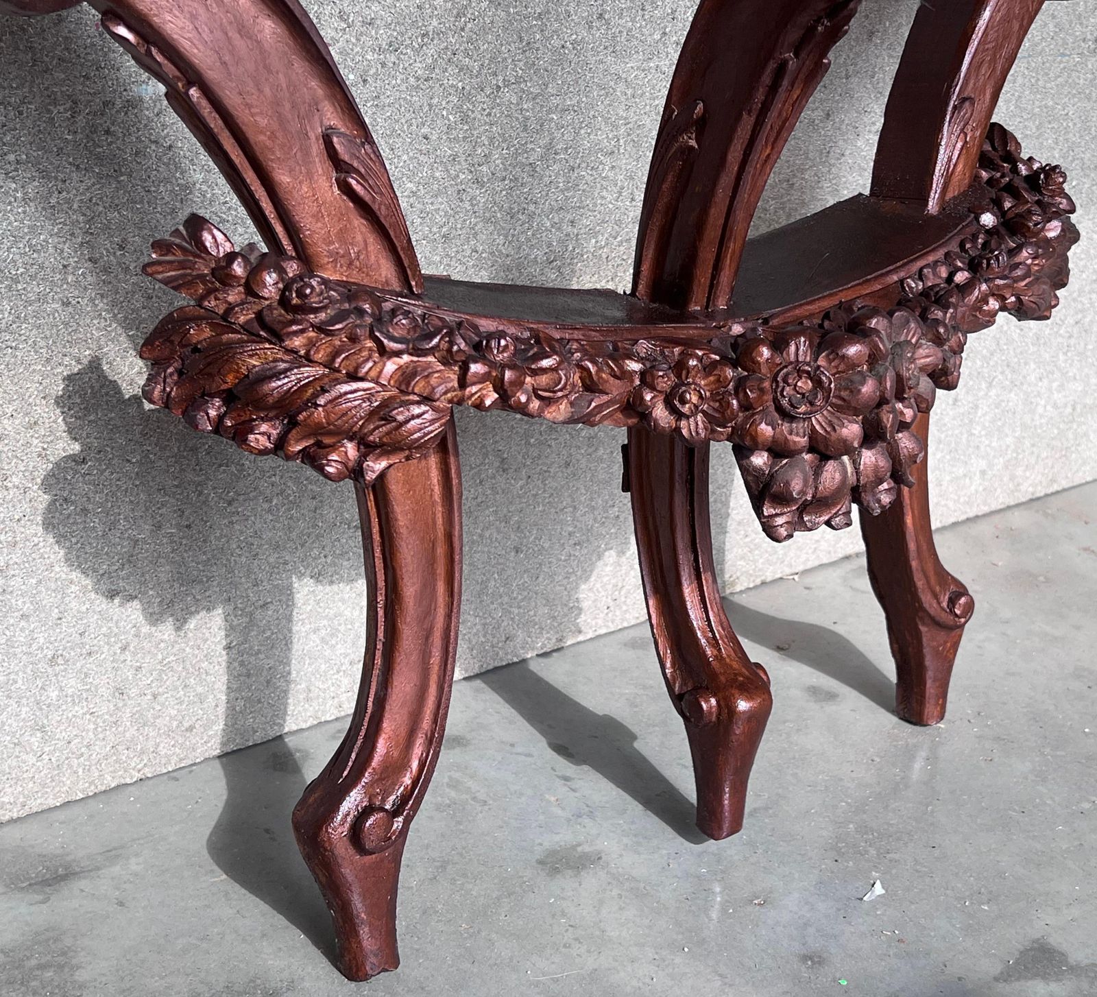 19th French Regency Wall Carved Walnut Console Table photo vinterior